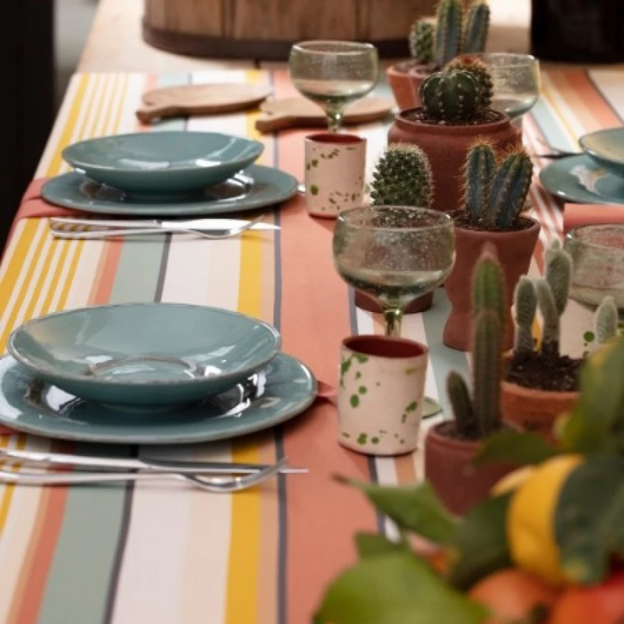 JEAN-VIER Waterproof Coated Tablecloth - Durable & Stain-Resistant Dining Table Cover for Easy Cleaning