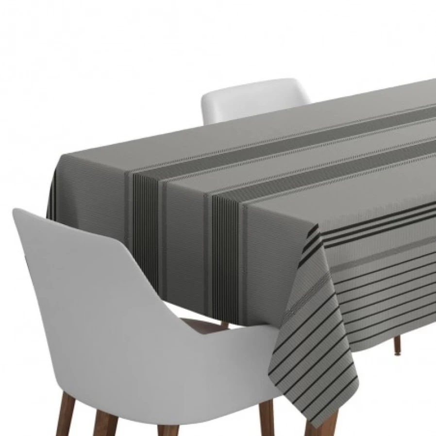 JEAN-VIER Premium Coated Waterproof Tablecloth - Stain-Resistant Grey Dining Table Cover for Indoor & Outdoor Use