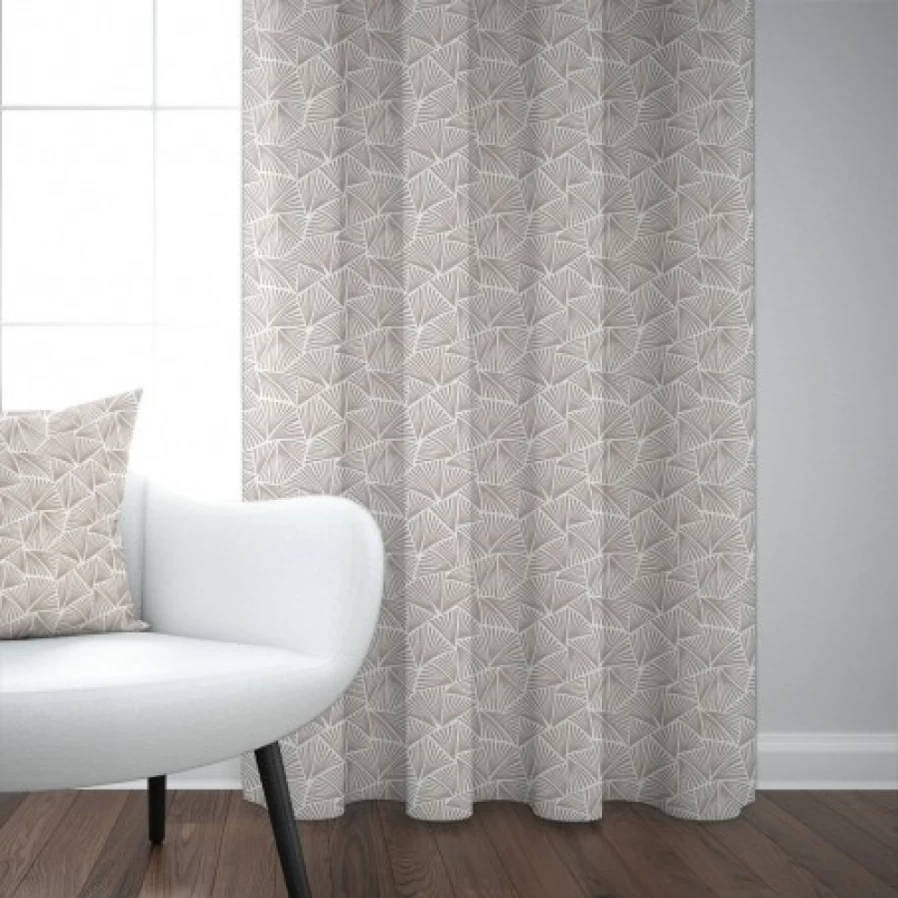JEAN-VIER Beige Jacquard Cotton Curtains - Luxury 100% Cotton Window Drapes for Elegant Home Decor