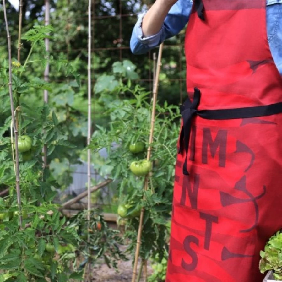 "JEAN-VIER Red Apron - Premium Quality Kitchen Apron for Cooking & Baking"