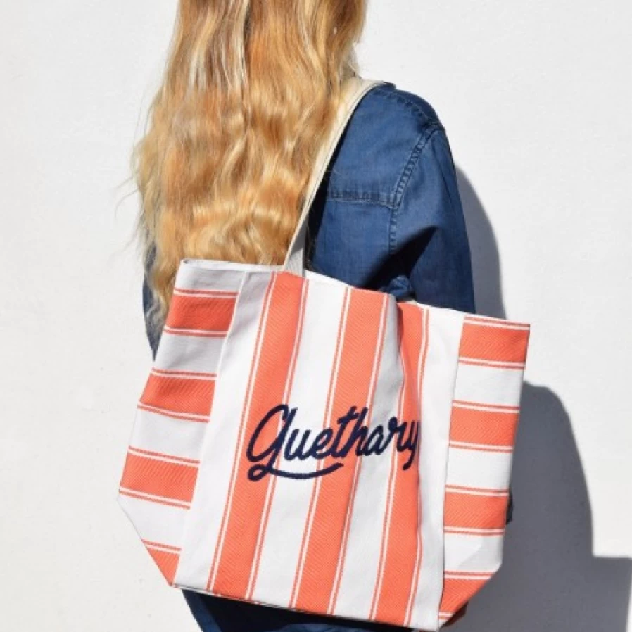 JEAN-VIER Reusable Orange Shopping Bags - Eco-Friendly Grocery Tote with Handle