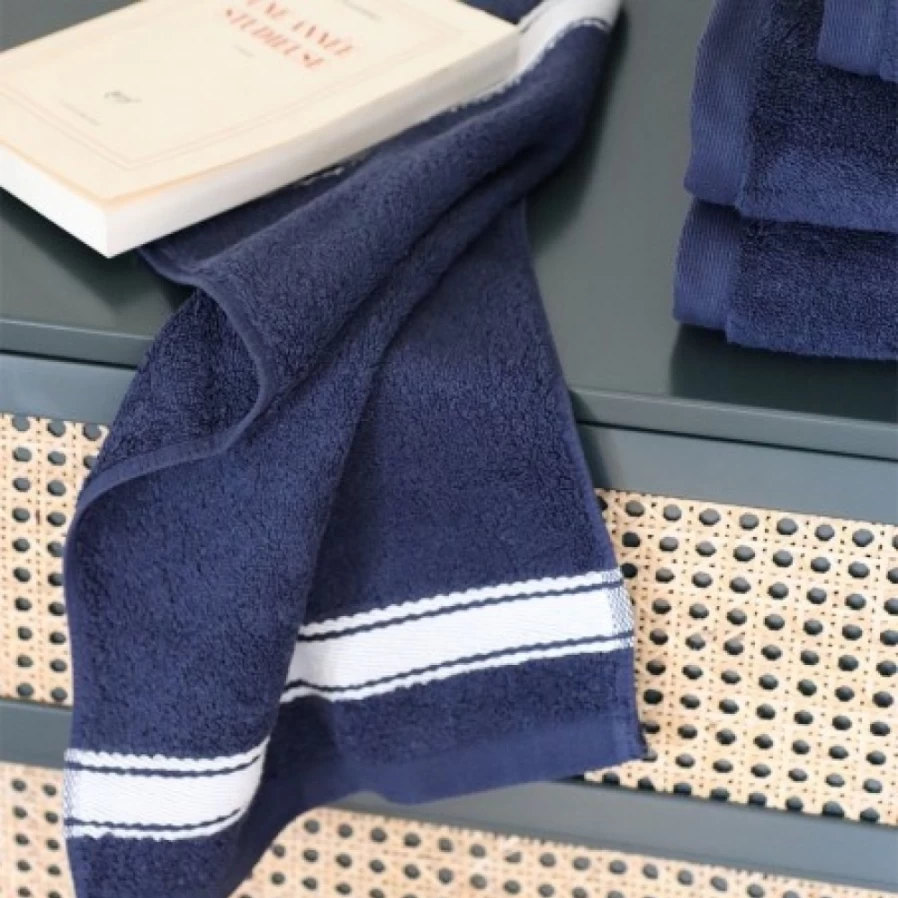 "JEAN-VIER Premium Blue Guest Hand Towels - Soft & Absorbent Bathroom Towels for Guests"