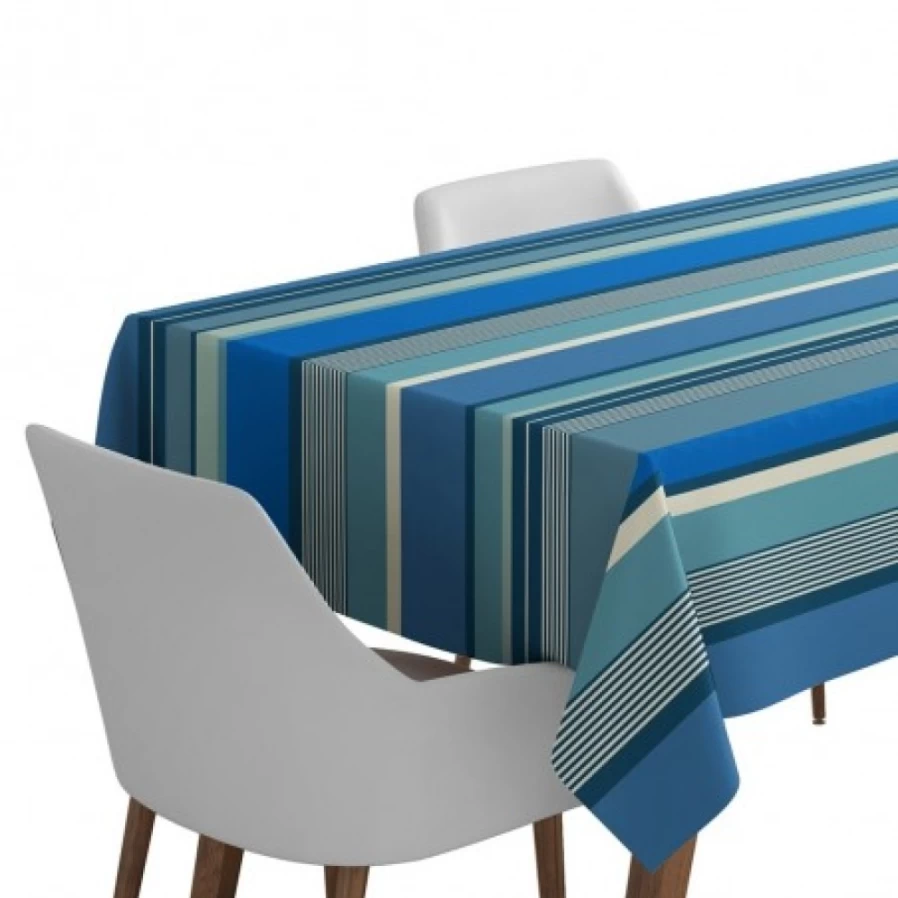 JEAN-VIER Waterproof Blue Coated Tablecloth – Durable & Stain-Resistant Dining Table Cover