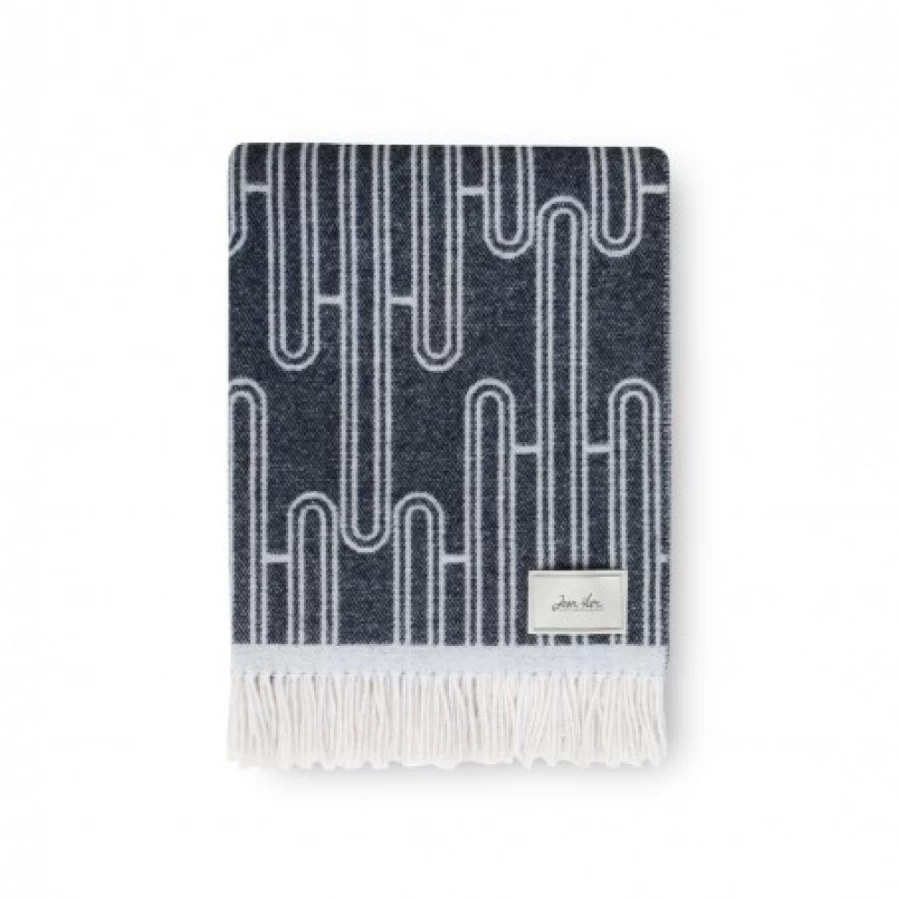 JEAN-VIER Premium Dark Grey Cashmere Wool Blend Blanket with Luxurious Fringes - Soft Warm Throw for Cozy Comfort
