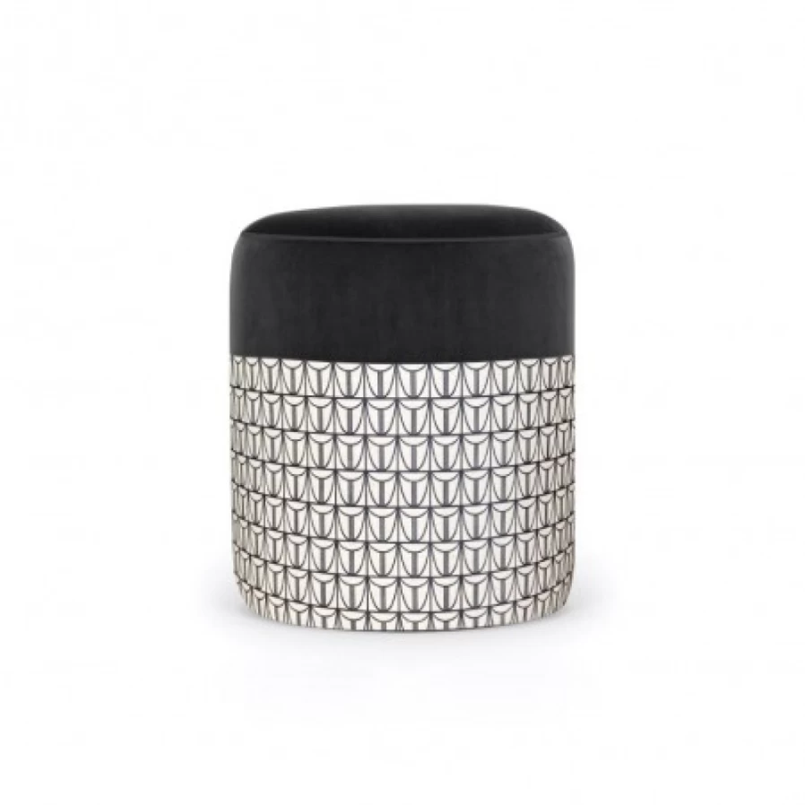 JEAN-VIER Black Pouffe Ottoman Footstool Storage Bench - Modern Fabric Stool for Living Room