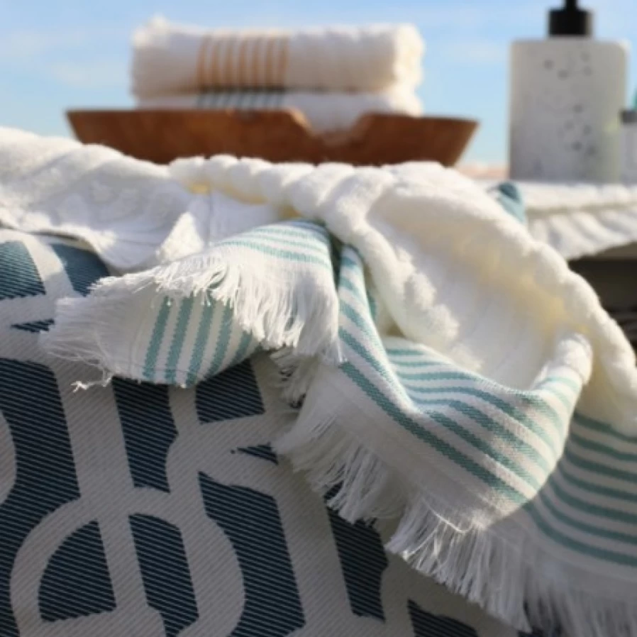JEAN-VIER Premium Soft Blue Bath Towel - Absorbent Quick-Dry Bathroom Towel Set for Spa & Home