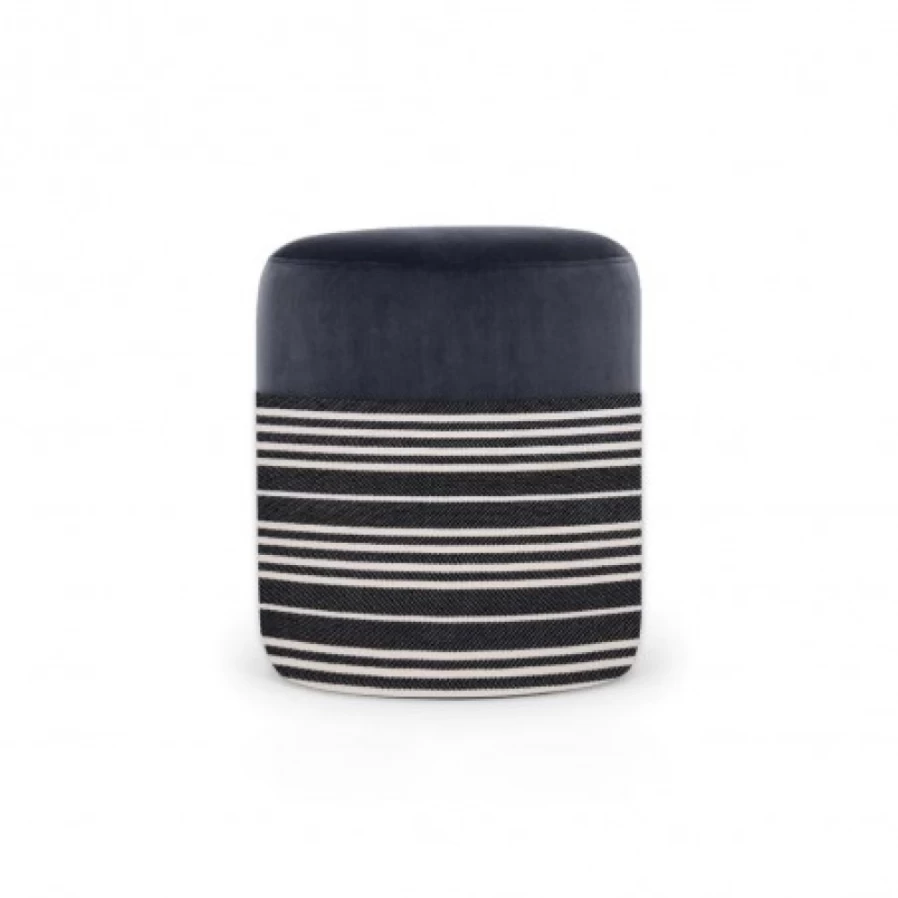 JEAN-VIER Blue Pouffe Ottoman - Stylish Footstool & Storage Bench for Living Room