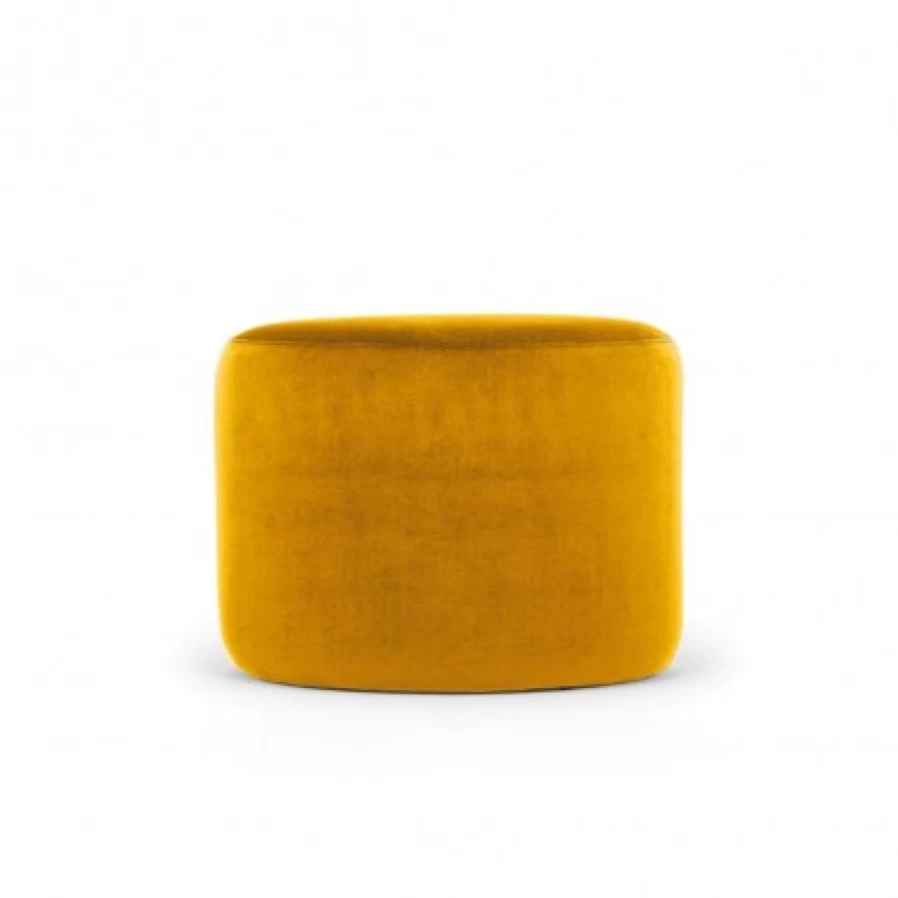 JEAN-VIER Yellow Pouffe Ottoman - Modern Footstool, Accent Stool for Living Room, Comfortable Seat or Storage Bench