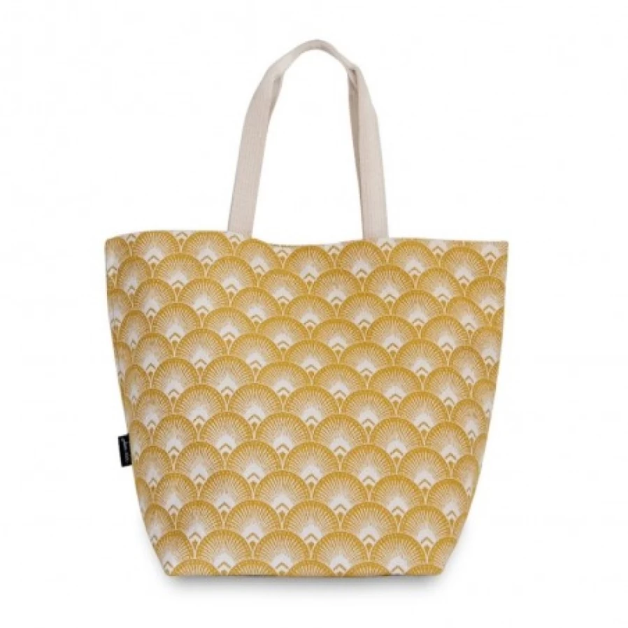 JEAN-VIER Reusable Yellow Shopping Bags - Eco-Friendly Grocery Tote with Handles
