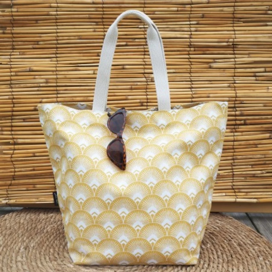 JEAN-VIER Reusable Yellow Shopping Bags - Eco-Friendly Grocery Tote with Handles