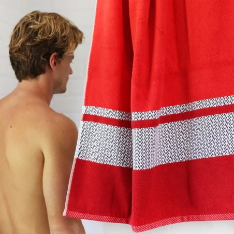 JEAN-VIER Premium Red Bath Towel Set - Soft, Absorbent & Quick-Drying for Luxury Bathrooms
