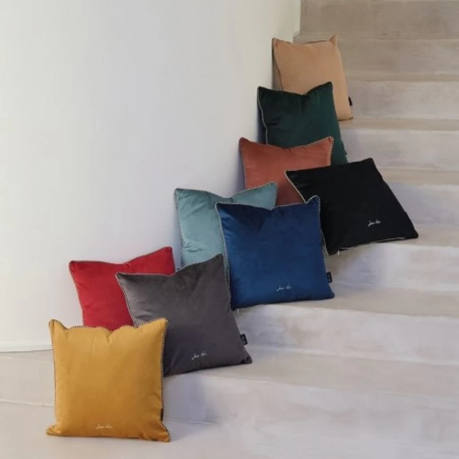 JEAN-VIER Grey Cushion Cover - Soft Decorative Pillow Case for Sofa & Bed