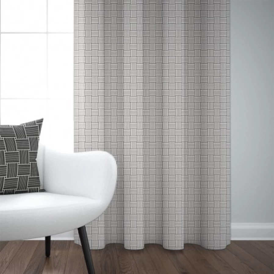 JEAN-VIER Black & Ecru Jacquard Curtain - Elegant Patterned Window Drapes for Living Room & Bedroom