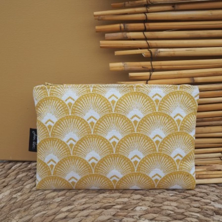 JEAN-VIER Yellow Flat Pouch - Reusable Zipper Bag for Storage & Travel