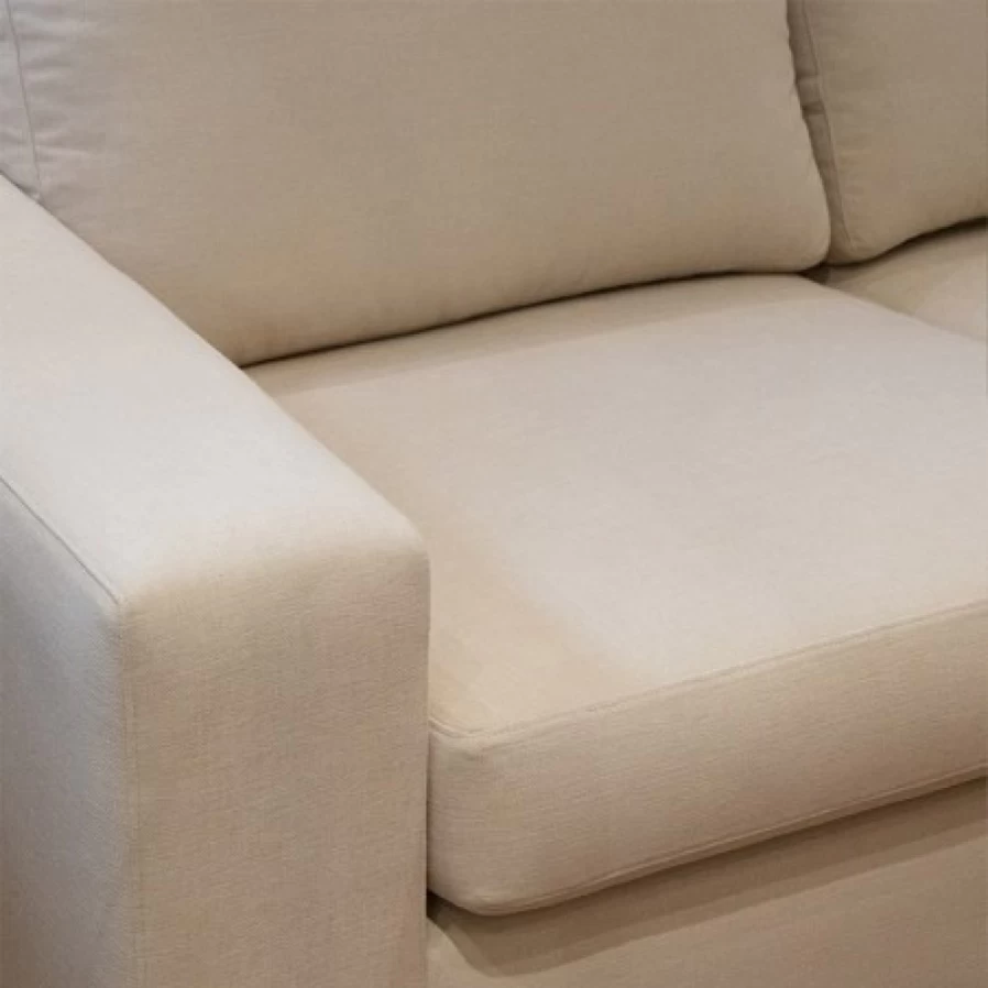 "JEAN-VIER Modern Ecru Fabric Sofa - Stylish Living Room Couch"