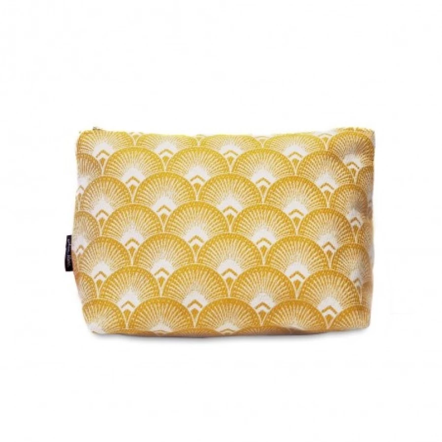 JEAN-VIER Premium Water-Resistant Toiletry Bag for Travel - Durable Yellow Cosmetic Organizer with Hanging Hook