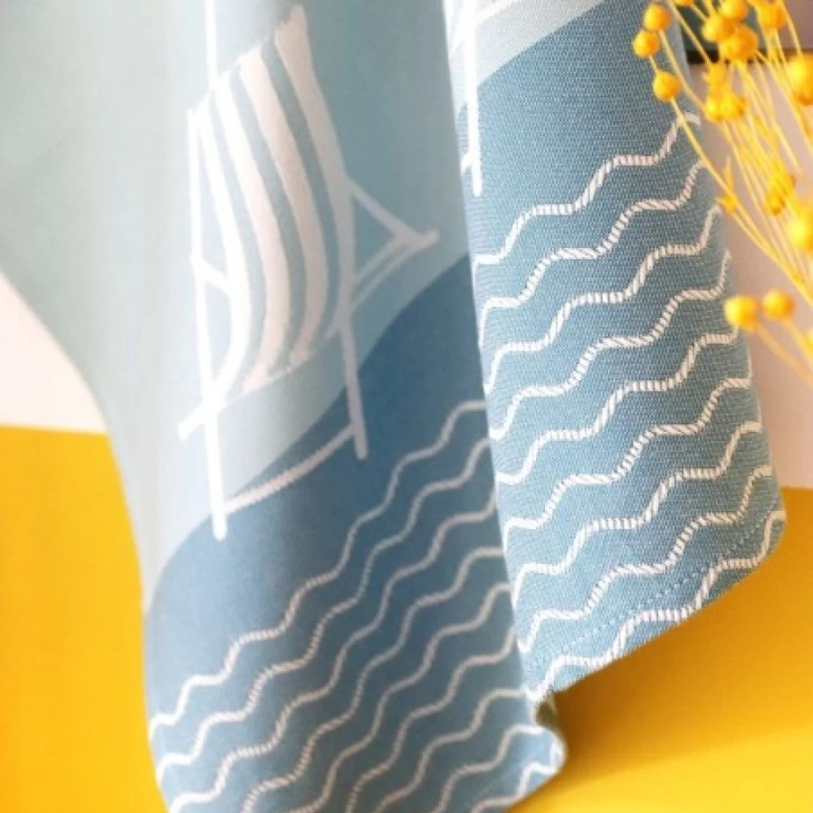 "JEAN-VIER Premium Blue Tea Towel - Soft, Absorbent Kitchen Towel for Dishes & Cleaning"