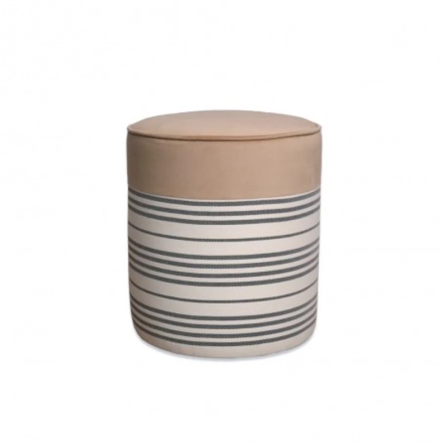 JEAN-VIER Ecru Pouffe Ottoman - Stylish Footstool and Storage Bench