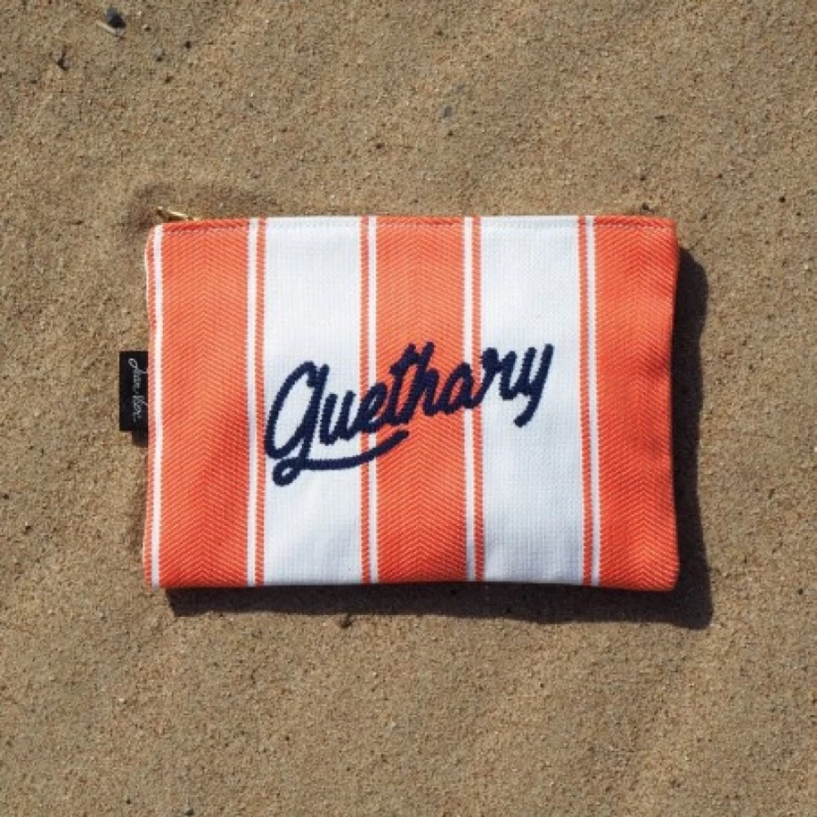 JEAN-VIER Orange Flat Pouch - Reusable Zipper Bag for Storage and Travel