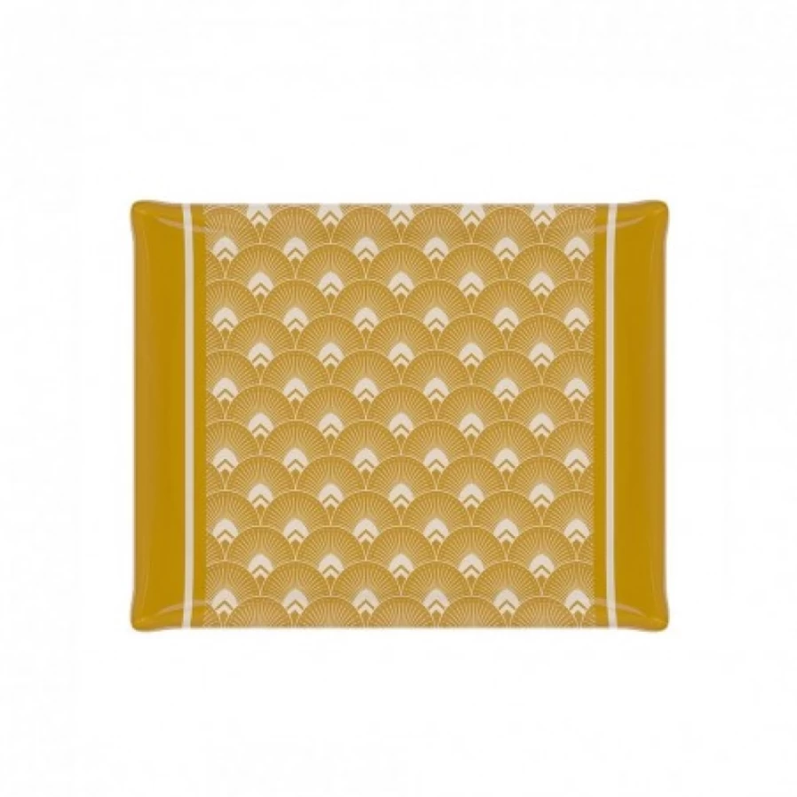 JEAN-VIER Yellow Plastic Serving Tray - Durable & Stylish Kitchen Dining Dishware
