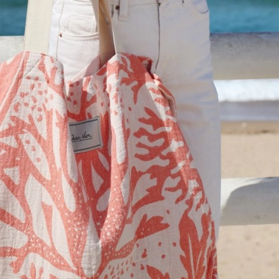 JEAN-VIER Orange Reusable Shopping Bags - Eco-Friendly Grocery Tote with Handle