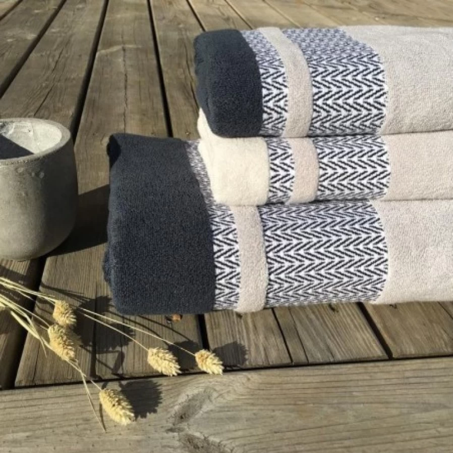JEAN-VIER Luxury Grey Bath Towel Set - Soft, Absorbent & Quick-Dry Bath Sheet for Spa & Home