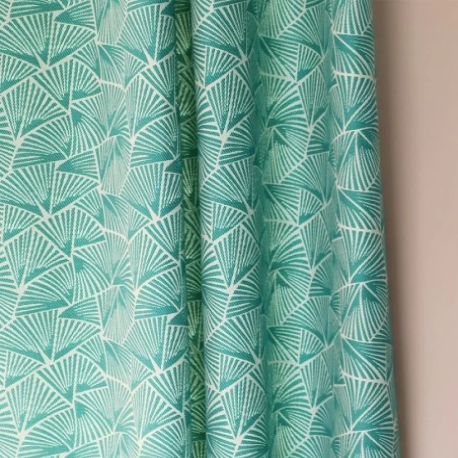 "JEAN-VIER Turquoise Blue Jacquard Curtains with Elegant Pattern for Modern Home Decor"
