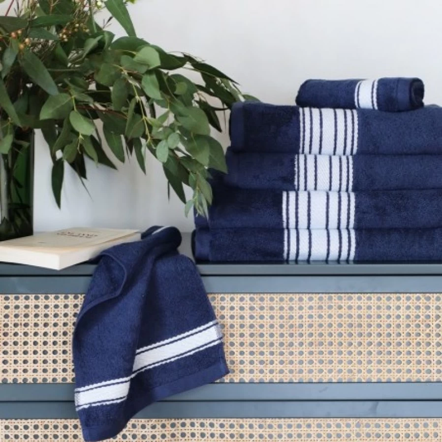 JEAN-VIER Premium Blue Bath Towel - Soft, Absorbent & Quick-Drying Luxury Towel for Spa & Home