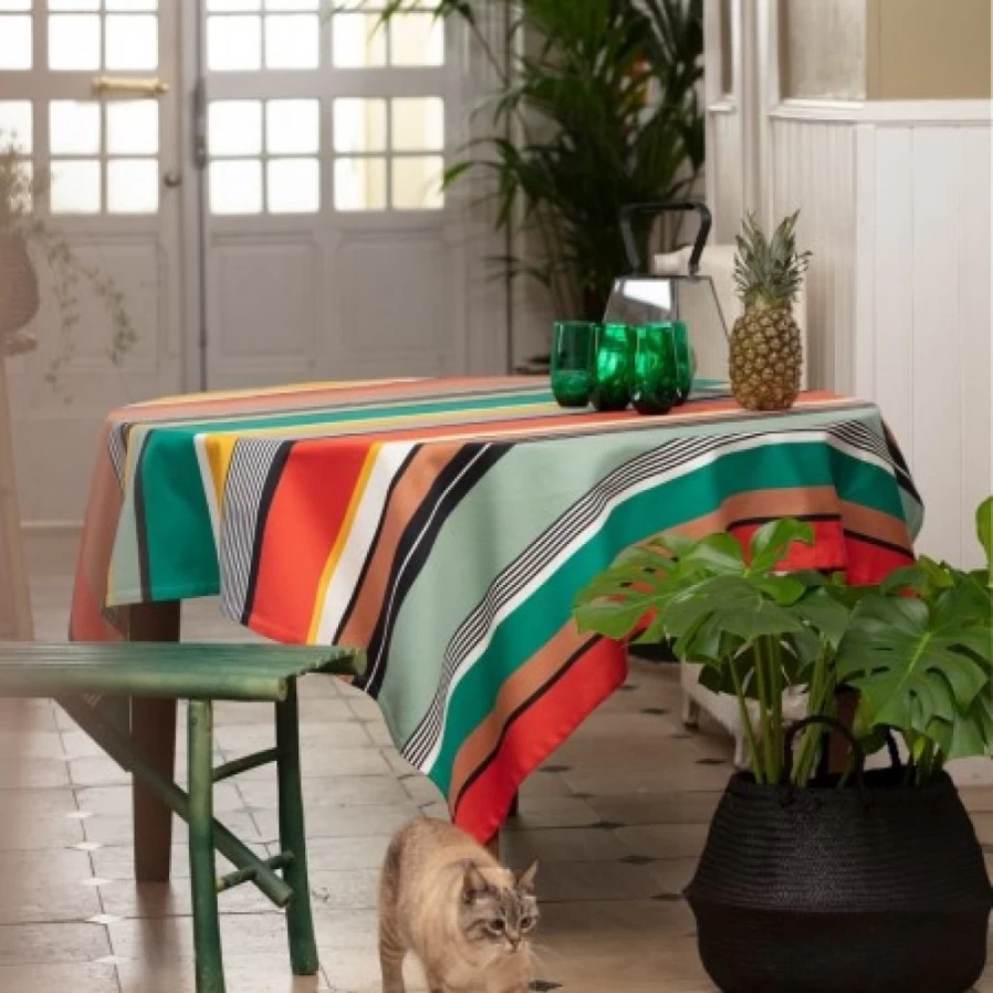 JEAN-VIER Waterproof Coated Tablecloth – Durable & Easy-Clean Dining Table Cover for Home & Events