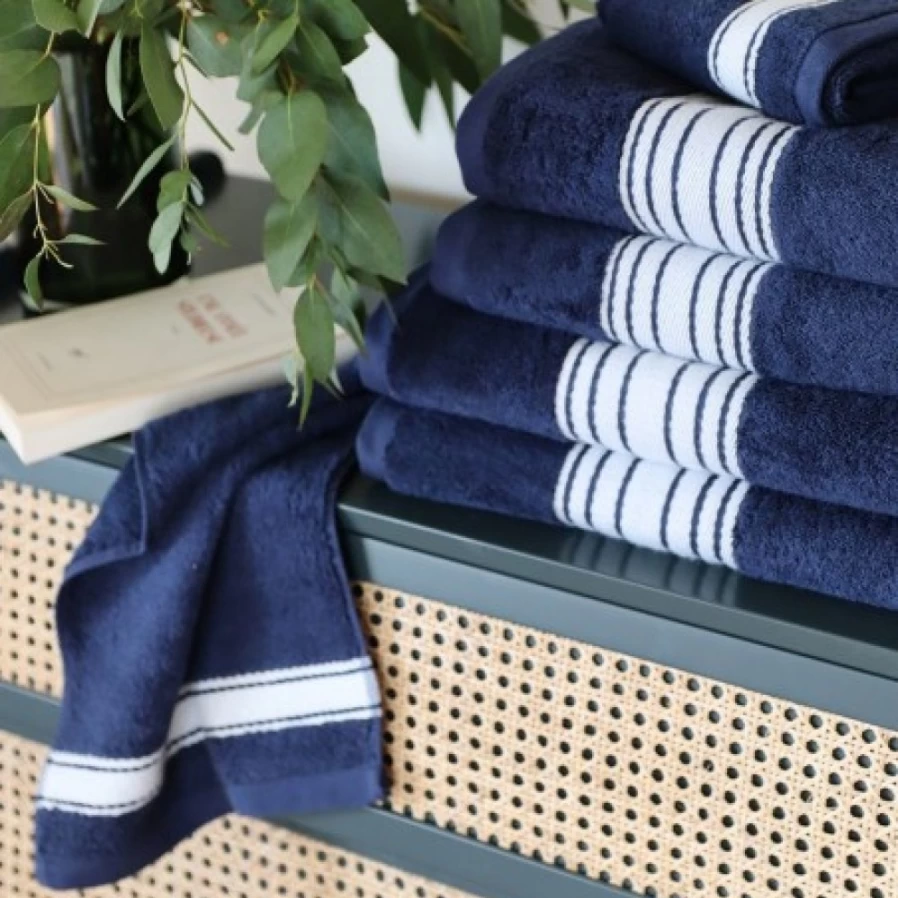 JEAN-VIER Premium Blue Bath Towel Set - Soft Absorbent Shower Towel for Spa & Home