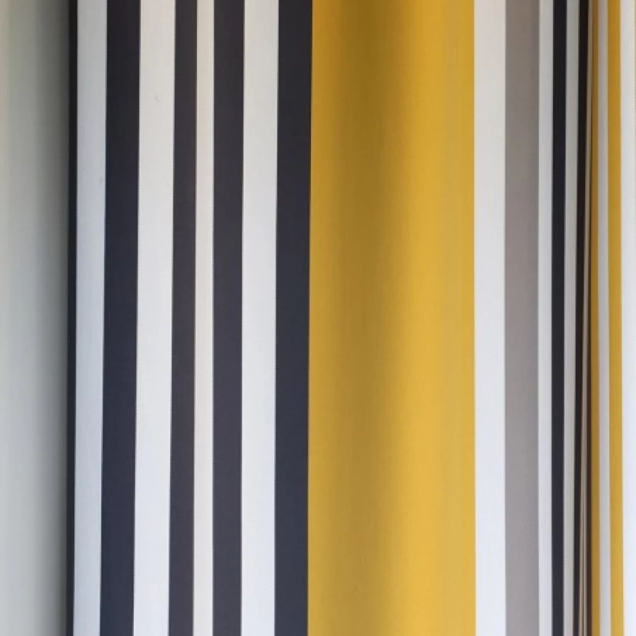 "JEAN-VIER Gold Yellow Striped Cotton Satin Curtains for Elegant Home Decor"