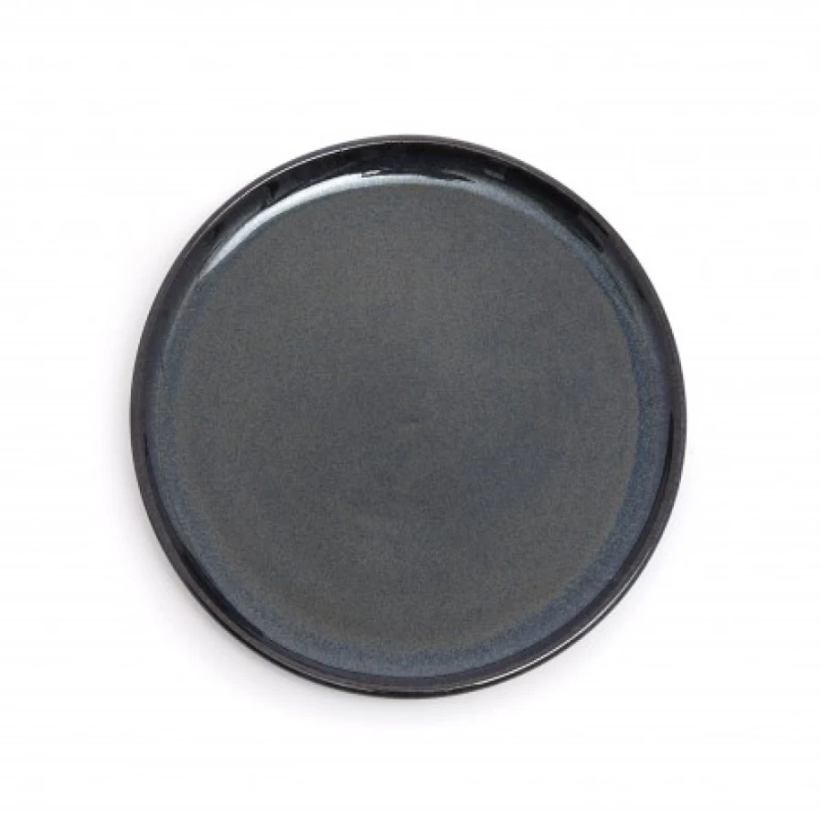 JEAN-VIER Blue Ceramic Dessert Plates Set - Elegant Serving Dish for Cake, Pastry, Appetizers