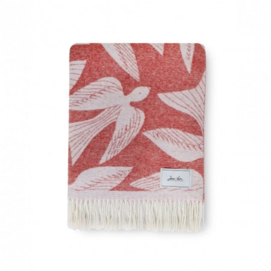 JEAN-VIER Premium Terracotta Wool Cashmere Blend Blanket - Luxurious Patterned Throw for Cozy Comfort
