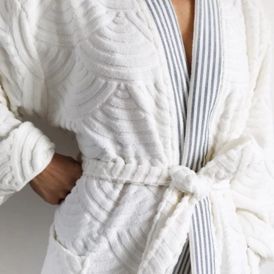 JEAN-VIER Women's Blue Peignoir Robe - Soft Luxury Loungewear & Sleepwear