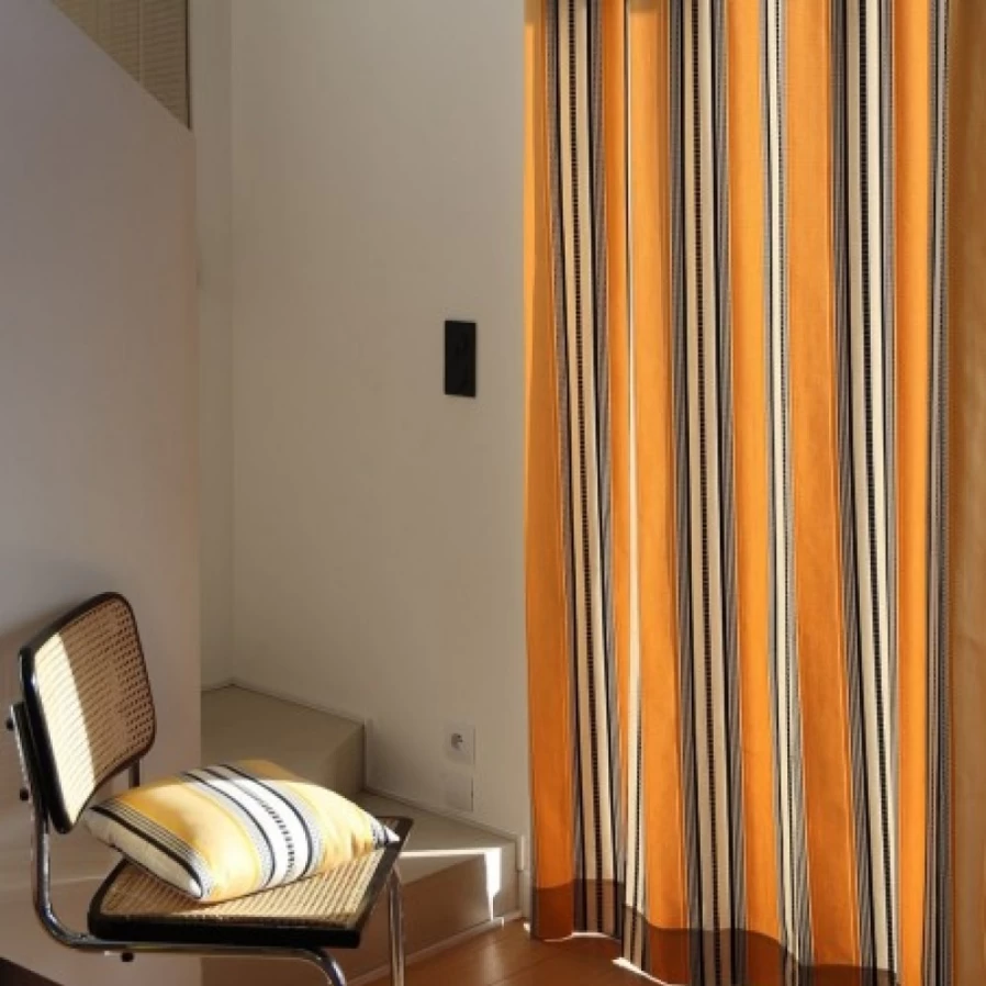 "JEAN-VIER Yellow Gold Striped Jacquard Curtain 100% Cotton Luxury Window Drapes"