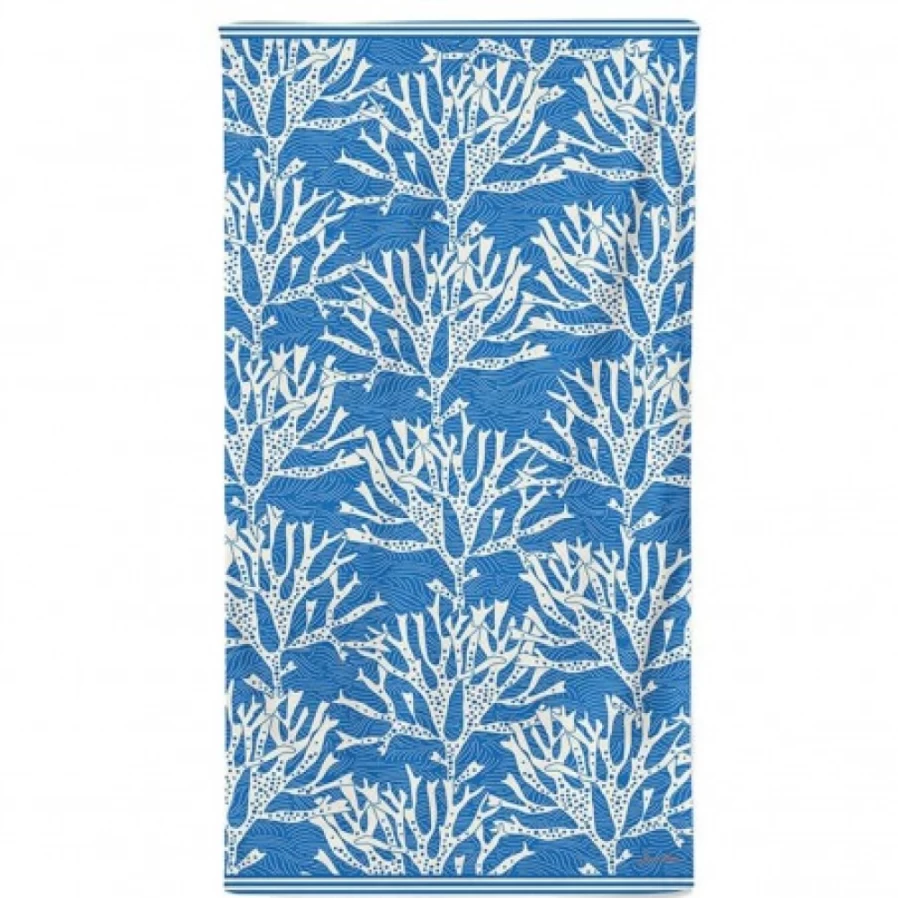 JEAN-VIER Premium Blue Beach Towel - Quick Dry, Soft & Large Ocean-Themed Towel for Sand & Pool