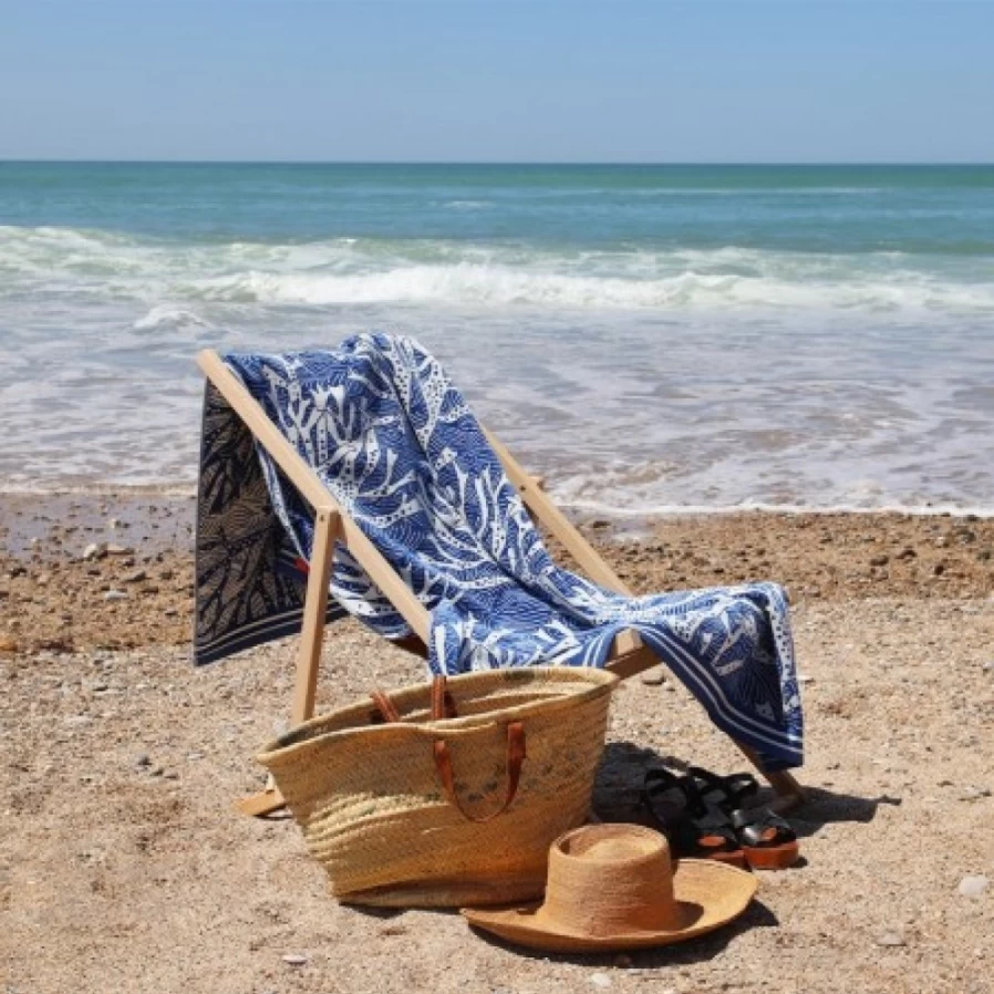 JEAN-VIER Premium Blue Beach Towel - Quick Dry, Soft & Large Ocean-Themed Towel for Sand & Pool