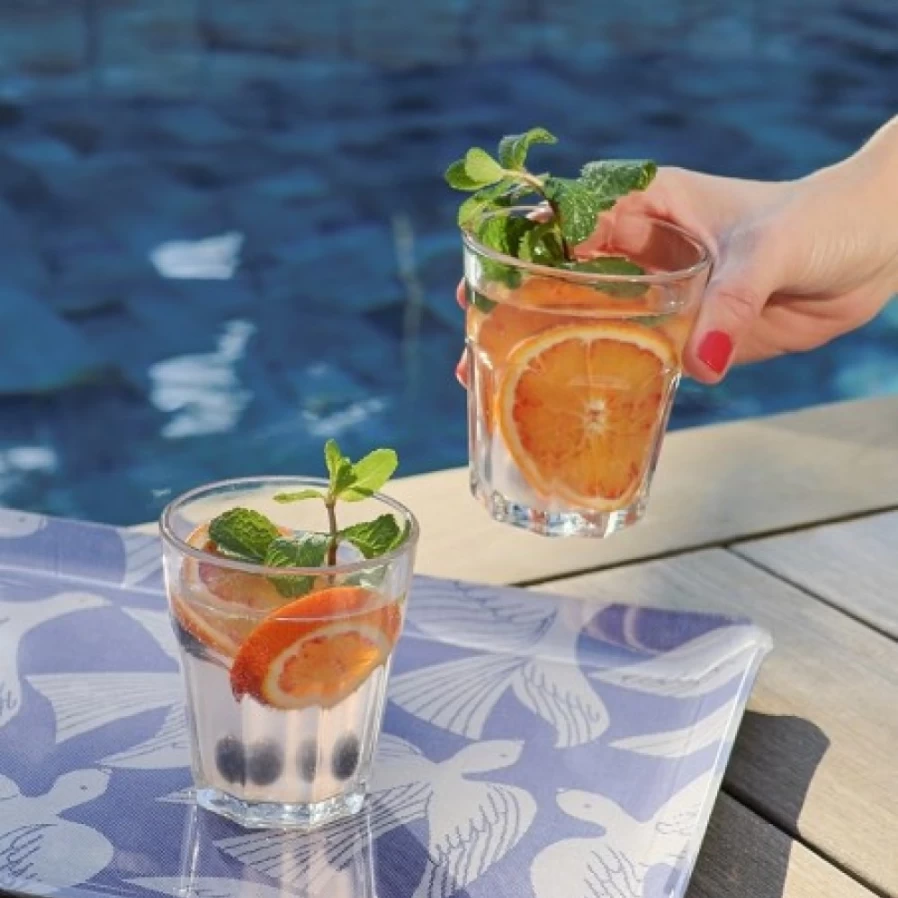 JEAN-VIER Blue Plastic Serving Tray - Durable & Stylish Tableware for Dining & Entertaining