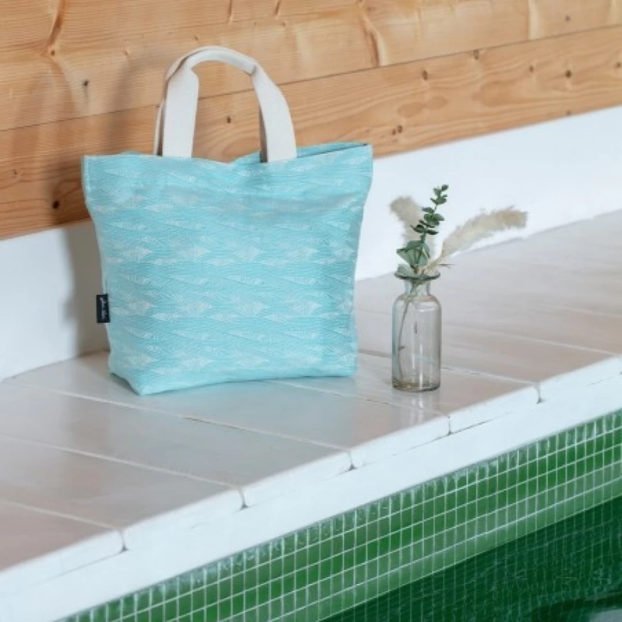 JEAN-VIER Reusable Blue Shopping Bags - Eco-Friendly Grocery Tote with Handles