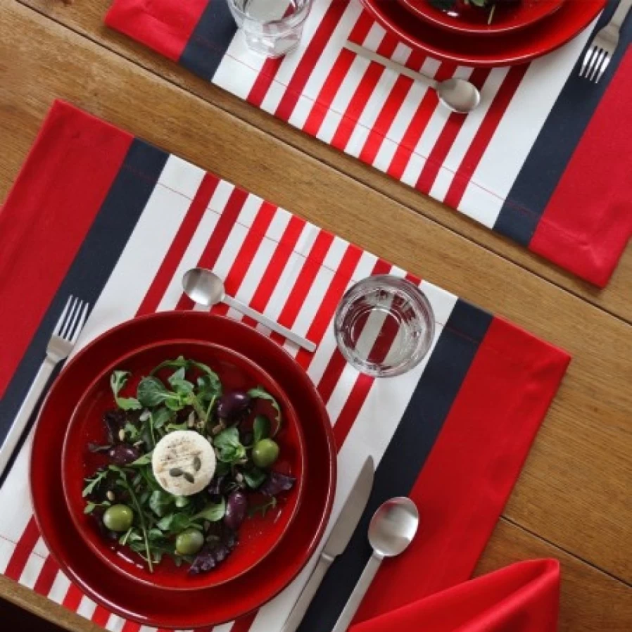 JEAN-VIER Red Dining Table Set - 4-Piece Modern Kitchen Table and Chairs