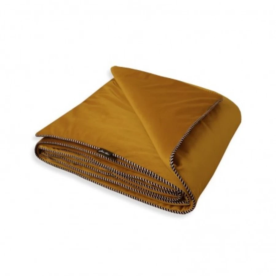 JEAN-VIER Boutis Quilt - Yellow Brass Velvet Bedspread | Luxury Textured Home Decor