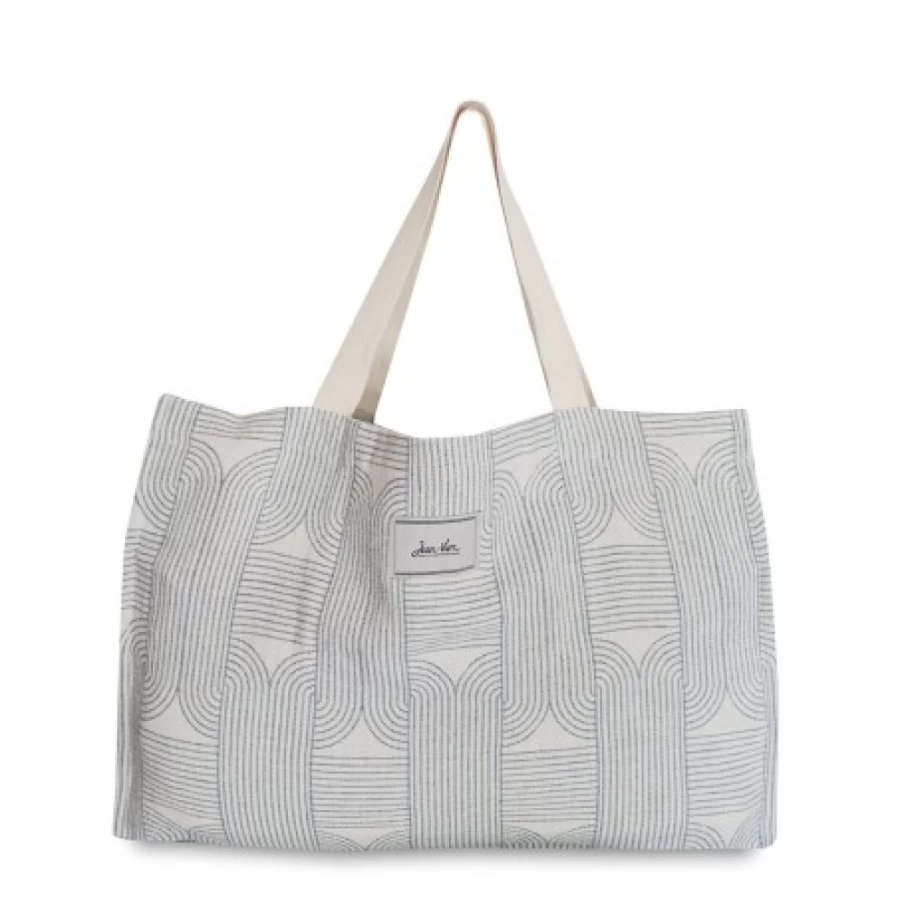 JEAN-VIER Reusable Blue Shopping Bags - Eco-Friendly Grocery Tote with Handles