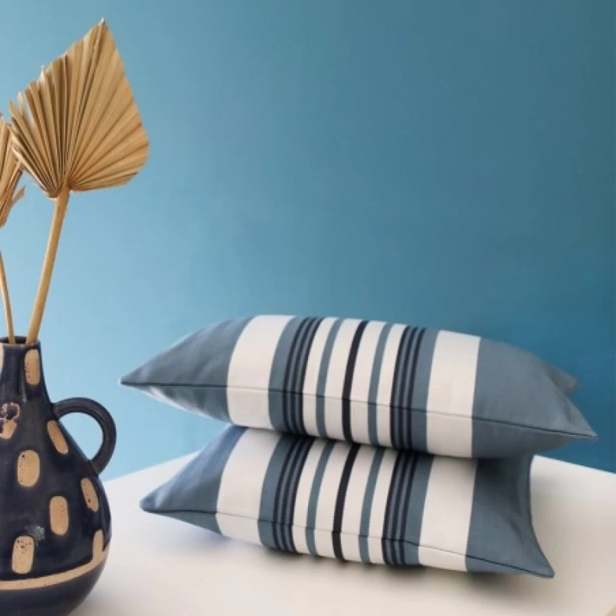 JEAN-VIER Blue Cushion Cover - Soft Decorative Pillow Case for Sofa & Bed