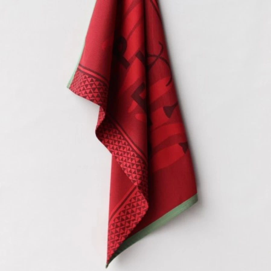 "JEAN-VIER Premium Red Tea Towel - Soft, Absorbent Kitchen Towel for Dishes & Cleaning"