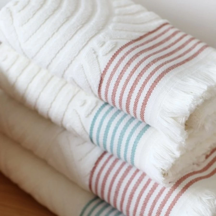 JEAN-VIER Premium Red Bath Towel Set - Soft, Absorbent Cotton Towels for Spa & Luxury Bathroom