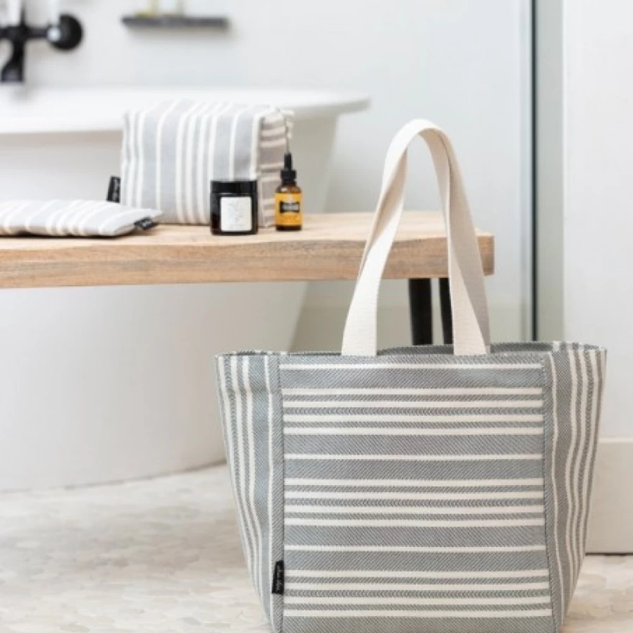 JEAN-VIER Reusable Grey Shopping Bags - Eco-Friendly Grocery Tote with Handles
