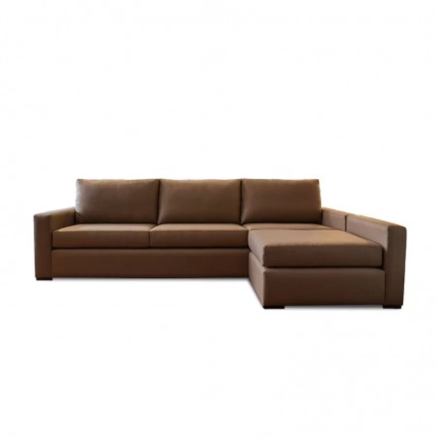"JEAN-VIER Modern Brown Sofa - Premium Comfort Leather Couch for Living Room"