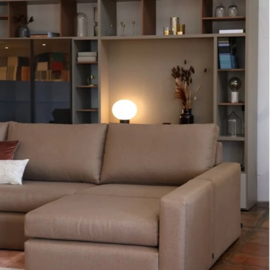 "JEAN-VIER Modern Brown Sofa - Premium Comfort Leather Couch for Living Room"