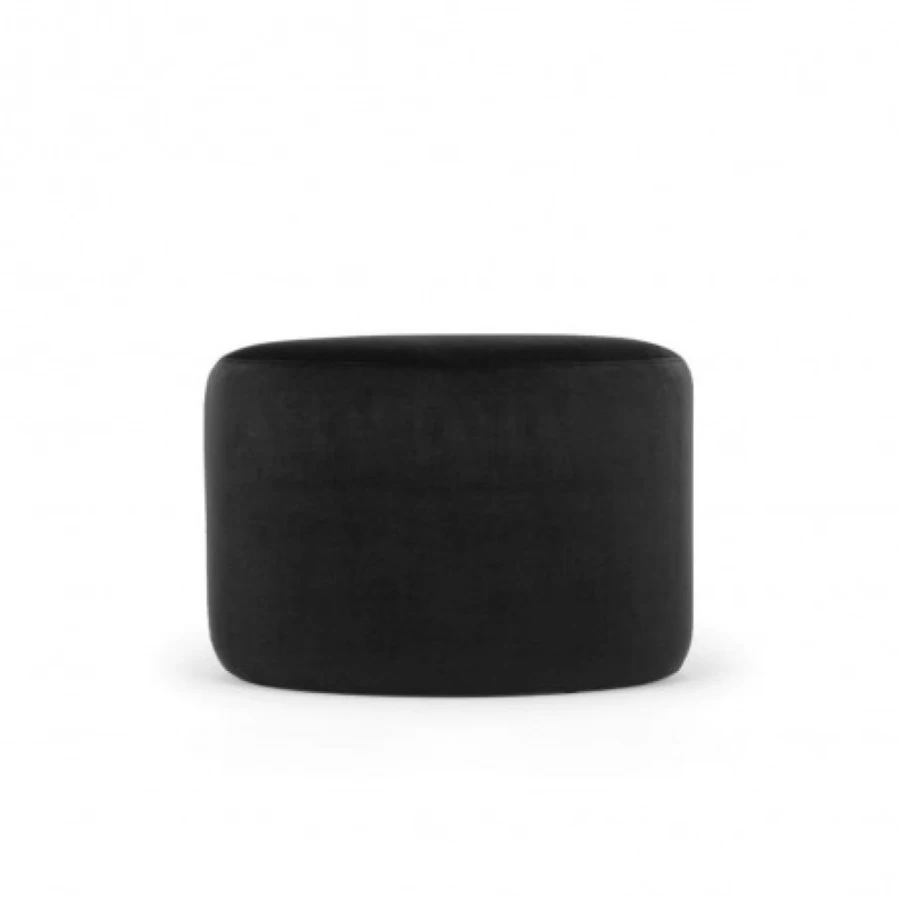 JEAN-VIER Black Pouffe Ottoman Footstool - Modern Upholstered Storage Bench for Living Room