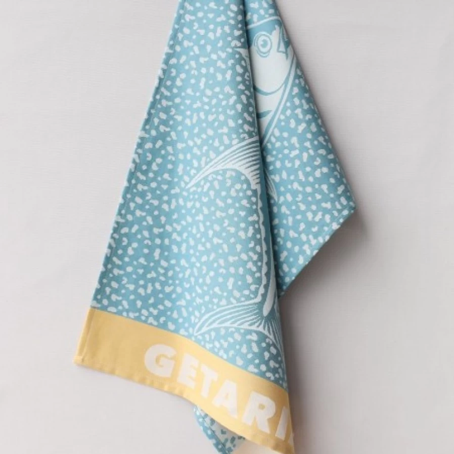 "JEAN-VIER Premium Blue Tea Towel - Soft, Absorbent Kitchen Towel for Dishes & Cleaning"